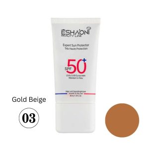 ضد آفتاب رنگی اشااونی با SPF 50 مناسب پوست خشک تا نرمال-بژ گلد