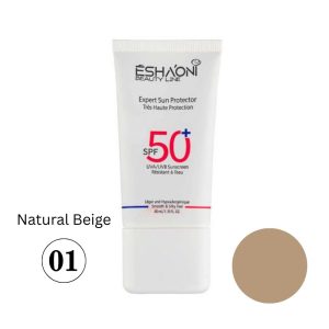 ضد آفتاب رنگی اشااونی با SPF 50 مناسب پوست چرب تا مختلط-بژ طبیعی